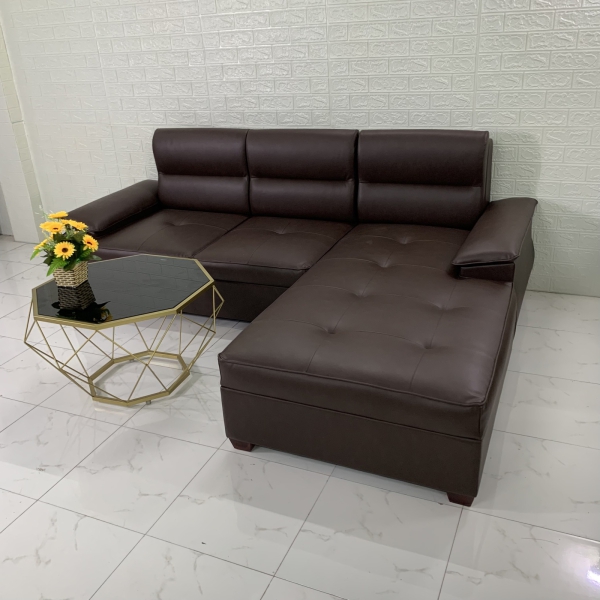 GHẾ SOFA GÓC L SIMILI THÁI MÀU NÂU BỀN ĐẸP​​​​​​​ 