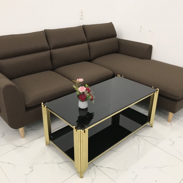BỘ BÀN GHẾ SOFA GÓC L MÀU NÂU​​​​​​​ 