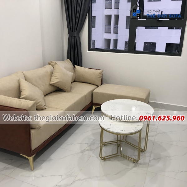 BỘ BÀN GHẾ SOFA BĂNG SIMILI PHỐI MÀU BỀN ĐẸP​​​​​​​ 