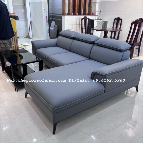 GHÉ SOFA GÓC L DÀI 2M4 X 1M6 DA CHỐNG TRẦY CAO CẤP​​​​​​​ 