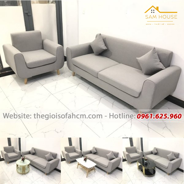 BỘ GHẾ SOFA VĂN PHÒNG CÓ GHẾ ĐƠN MÀU XÁM​​​​​​​ 