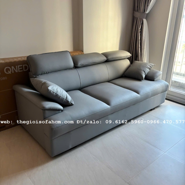GHẾ SOFA BĂNG TỰA ĐẦU GẬ GÙ DÀI 2M BỌC DA CHỐNG TRẦY​​​​​​​ 