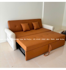 GHẾ SOFA BĂNG GIƯỜNG KÉO 2M X 1M6 VẢI BỐ