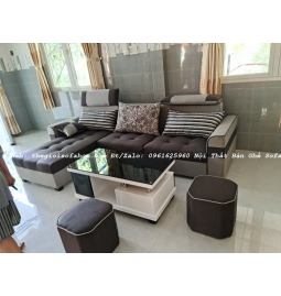 BỘ GHẾ SOFA GÓC L 2M7 X 1M6 BỌC VẢI BỐ PHỐI MÀU