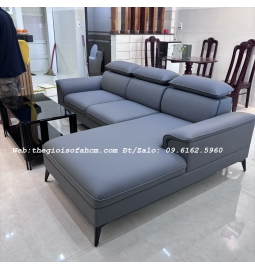 GHÉ SOFA GÓC L DÀI 2M4 X 1M6 DA CHỐNG TRẦY CAO CẤP