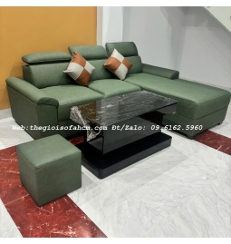 GHÉ SOFA GÓC L 2M2 X 1M6 TỰA ĐẦU GẬT GÙ, NỌC CHẤT SIMILI THÁI BỀN ĐẸP