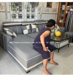 GHẾ SOFA GÓC L 3M x 1M7 BỌC DA CHỐNG TRẦY CAO CẤP
